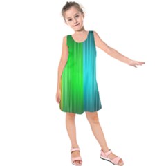 Lines Rainbow Colors Spectrum Color Kids  Sleeveless Dress by Pakrebo