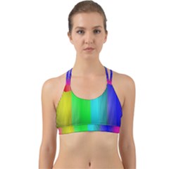 Lines Rainbow Colors Spectrum Color Back Web Sports Bra by Pakrebo