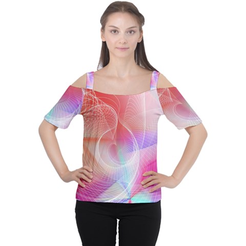 Background Nebulous Fog Rings Cutout Shoulder Tee by Pakrebo