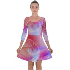 Background Nebulous Fog Rings Quarter Sleeve Skater Dress