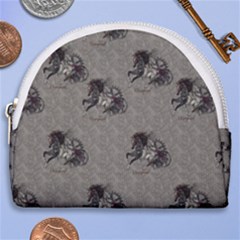 Awesome Steampunk Horse With Wings, Wonderful Pattern Horseshoe Style Canvas Pouch by FantasyWorld7