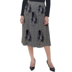 Awesome Steampunk Horse With Wings, Wonderful Pattern Classic Velour Midi Skirt 