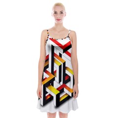 Maze Illusion Drawing Vector Spaghetti Strap Velvet Dress by Pakrebo