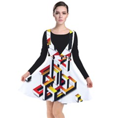 Maze Illusion Drawing Vector Plunge Pinafore Dress