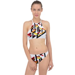 Maze Illusion Drawing Vector Racer Front Bikini Set