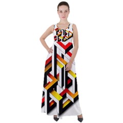 Maze Illusion Drawing Vector Empire Waist Velour Maxi Dress