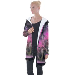 Stress Fractal Round Ball Light Longline Hooded Cardigan