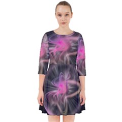 Stress Fractal Round Ball Light Smock Dress by Pakrebo