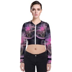 Stress Fractal Round Ball Light Long Sleeve Zip Up Bomber Jacket