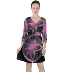 Stress Fractal Round Ball Light Ruffle Dress by Pakrebo