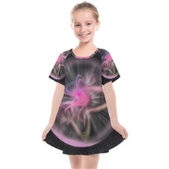 Stress Fractal Round Ball Light Kids  Smock Dress