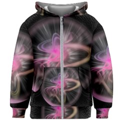 Stress Fractal Round Ball Light Kids  Zipper Hoodie Without Drawstring by Pakrebo