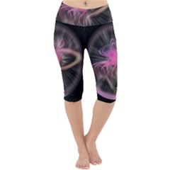 Stress Fractal Round Ball Light Lightweight Velour Cropped Yoga Leggings