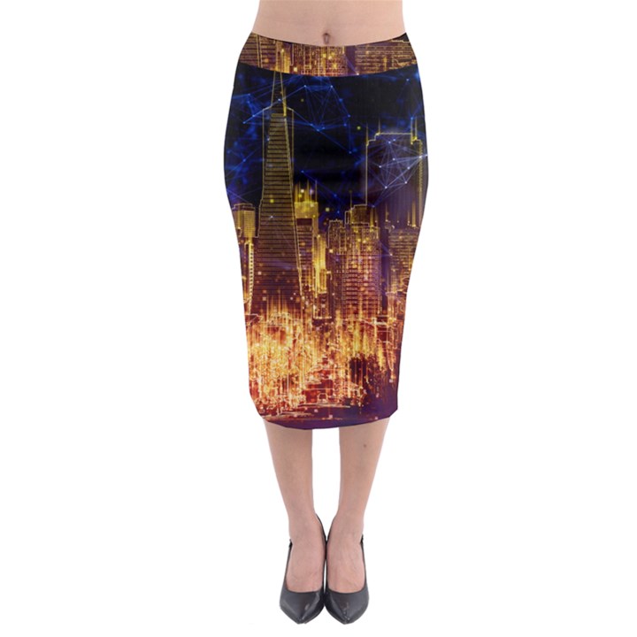 City View San Francisco Usa Midi Pencil Skirt