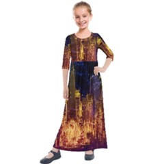 City View San Francisco Usa Kids  Quarter Sleeve Maxi Dress by Pakrebo