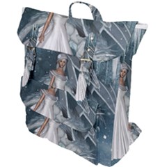 Wonderful Girl With Ice Dragon Buckle Up Backpack