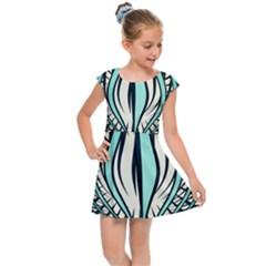 Retro Illusion Canvas Night Kids  Cap Sleeve Dress