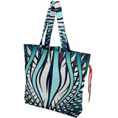 Retro Illusion Canvas Night Drawstring Tote Bag