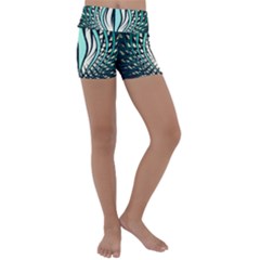 Retro Illusion Canvas Night Kids  Lightweight Velour Yoga Shorts