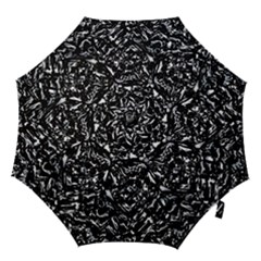 Dark Abstract Print Hook Handle Umbrellas (small) by dflcprintsclothing