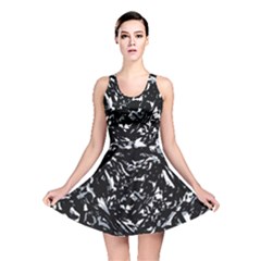 Dark Abstract Print Reversible Skater Dress