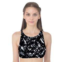 Dark Abstract Print Tank Bikini Top by dflcprintsclothing