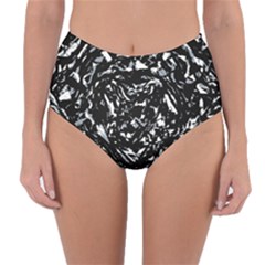 Dark Abstract Print Reversible High-waist Bikini Bottoms by dflcprintsclothing