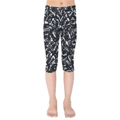 Dark Abstract Print Kids  Capri Leggings 