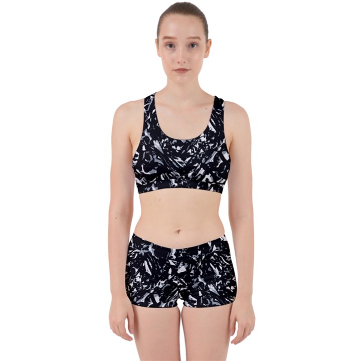 Dark Abstract Print Work It Out Gym Set