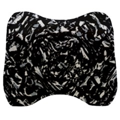 Dark Abstract Print Velour Head Support Cushion by dflcprintsclothing