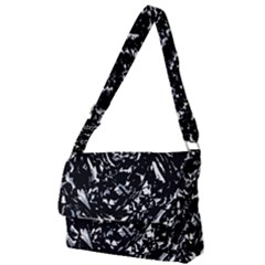 Dark Abstract Print Full Print Messenger Bag by dflcprintsclothing