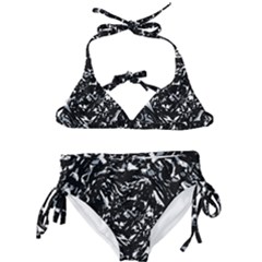 Dark Abstract Print Kids  Classic Bikini Set