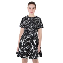 Dark Abstract Print Sailor Dress