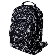 Dark Abstract Print Flap Pocket Backpack (small)