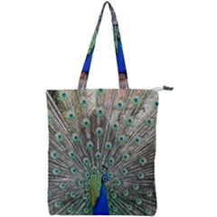 Peacock Bird Animal Feather Double Zip Up Tote Bag