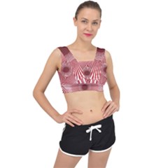 Fractals Abstract Pattern Flower V-back Sports Bra