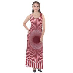 Fractals Abstract Pattern Flower Sleeveless Velour Maxi Dress