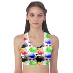 Pattern Background Wallpaper Design Sports Bra by Pakrebo