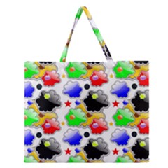 Pattern Background Wallpaper Design Zipper Large Tote Bag by Pakrebo