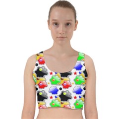 Pattern Background Wallpaper Design Velvet Racer Back Crop Top