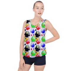 Pattern Background Wallpaper Design Bubble Hem Chiffon Tank Top