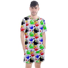 Pattern Background Wallpaper Design Men s Mesh Tee And Shorts Set