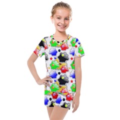 Pattern Background Wallpaper Design Kids  Mesh Tee And Shorts Set