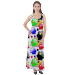 Pattern Background Wallpaper Design Sleeveless Velour Maxi Dress