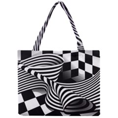 Op Art Black White Drawing Mini Tote Bag by Pakrebo