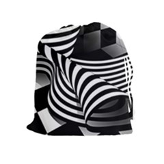 Op Art Black White Drawing Drawstring Pouch (xl) by Pakrebo