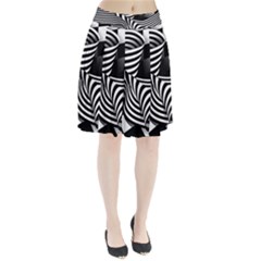 Op Art Black White Drawing Pleated Skirt by Pakrebo