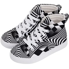 Op Art Black White Drawing Kids  Hi-top Skate Sneakers