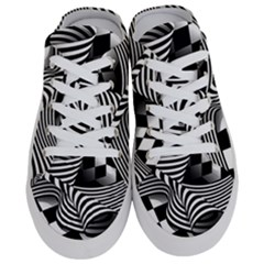 Op Art Black White Drawing Half Slippers