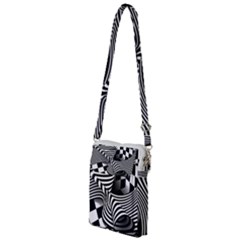 Op Art Black White Drawing Multi Function Travel Bag